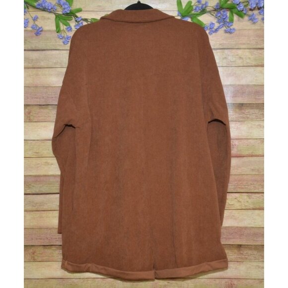 NWT Bucket List Brown Corduroy Shorts Romper Ladies Size L Button Front Casual - Picture 4 of 8